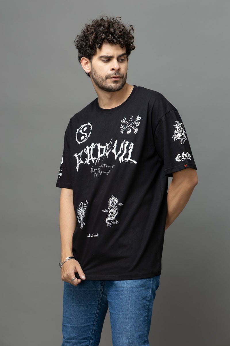 Go Devil Black Graphic Printed T-Shirt for Men - Image 2
